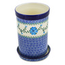 Polish Pottery Wine Chill with Saucer 8&quot; Blue Buttercup