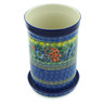 Polish Pottery Wine Chill with Saucer 8&quot; Splendid Meadow UNIKAT