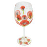 Glass Wine Glass 15 oz Poppies