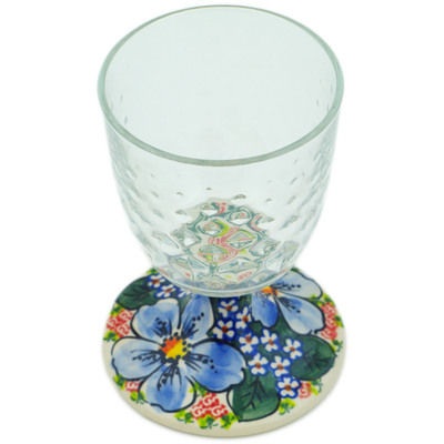 Polish Pottery Wine Glass 9 oz Floral Dream UNIKAT