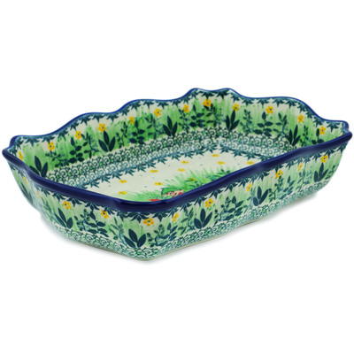 Polish Pottery - 9x11 Rectangular Baker - Misty Green - The Polish  Pottery Outlet